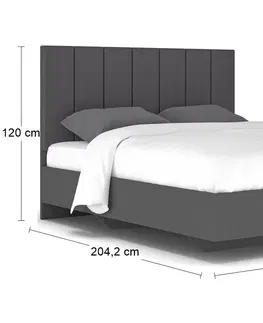Postele NABBI Lupe LB-160 manželská posteľ s roštom 160x200 cm sivá
