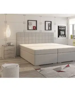Postele Boxspringová posteľ, 160x200, sivá, NAPOLI KOMFORT