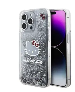 Puzdrá na mobilné telefóny Zadný krytHello Kitty Liquid Glitter Electroplating Head Logo pre Apple iPhone 15 Pro Max, transparentná 57983116908