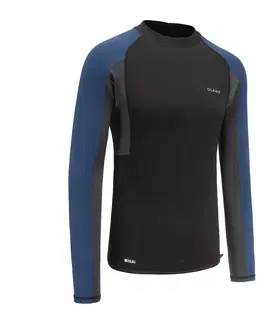 surf Pánske tričko s UV ochranou – 500 s dlhým rukávom čiernomodré