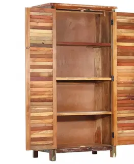 Šatňové skrine Policová šatníková skriňa drevo Dekorhome Recyklované drevo