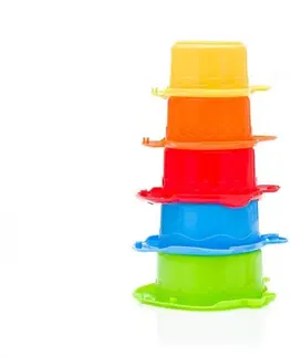 Hračky do vody FILLIKID - Tégliky do vane stohovacie colorful