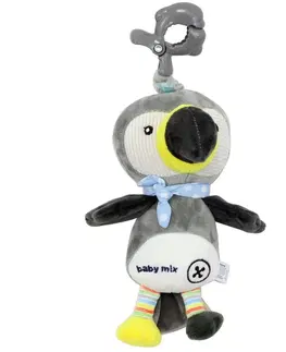 Plyšové hračky BABY MIX - Detská plyšová hračka s hracím strojčekom Tukan sivý