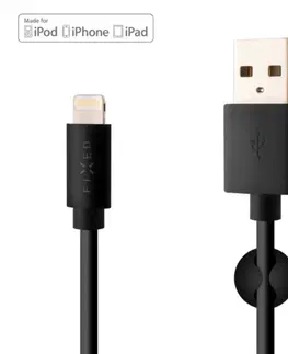 USB káble FIXED Dátový a nabíjací kábel USBLightning MFI, 12 W, 1 m, čierny FIXD-UL-BK