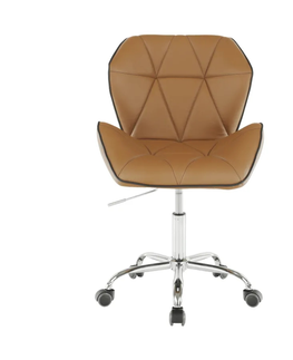 Kancelárske stoličky KONDELA Twist kancelárske kreslo hnedá camel / chróm