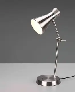 Stolové lampy na písací stôl Reality Leuchten Lampa na písací stôl Enzo, 1-plameňová, nikel