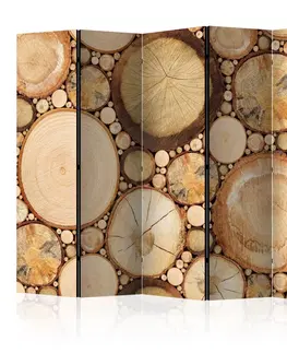 Paravány Paraván Wood grains Dekorhome 225x172 cm (5-dielny)