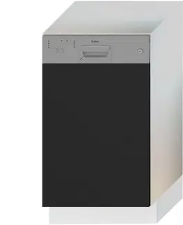 Dvierka a čelá zásuviek pre kuchynske skrinky Predná stena umývačky Denis 45po čierna mat