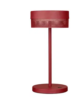 Vonkajšie osvetlenie terasy HELL Stolová LED lampa Mesh batéria výška 30 cm červená