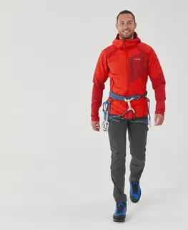 alpinizmus Pánska horolezecká hybridná bunda Sprint oranžová