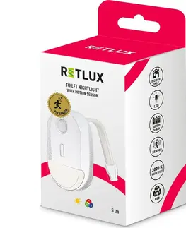 Kúpeľňový nábytok Retlux RNL 108 Nočné LED svetlo na toaletu, 5 lm