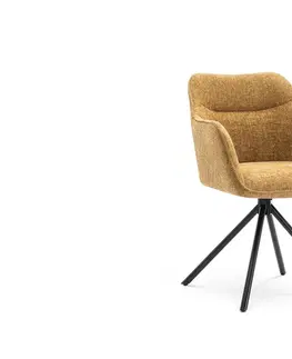 Stoličky - moderné LuxD 28990 Dizajnová otočná stolička Rahiq horčicová
