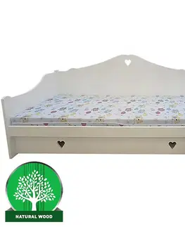 Jednolôžkové postele Posteľ  Zosia 180/80 biela s matracom