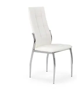 Čalúnené stoličky Stolička K209 kov/ekokoža biela 43x54x101