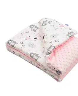 Detské deky New Baby Detská deka z Minky Medvedíci ružová , 80 x 102 cm