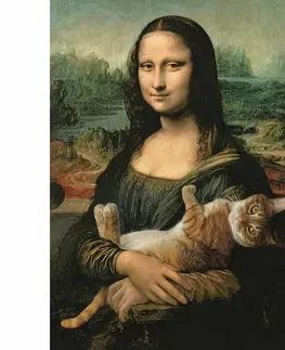 Puzzle Trefl Mona Lisa and Purring Kitty 500 dielov puzzle