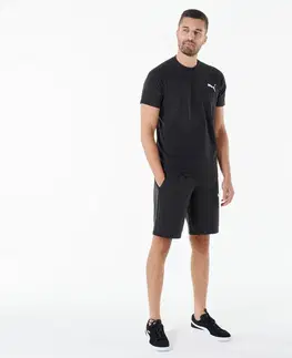 fitnes Bavlnené pánske tričko na fitnes s krátkym rukávom čierne
