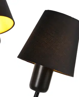 Stojace lampy Dizajnová stojaca lampa čierne 3-svetlá s objímkami - Wimme