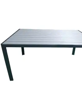 Záhradné stoly Stôl Douglas šedý s vrchnou doskou z polywoodu 150x90 cm