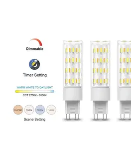 Žiarovky  NEO LITE SMART sada 3x žárovka LED G9 4W CCT teplá až studená bílá, stmivátelná, Wi-Fi, TUYA 07763C