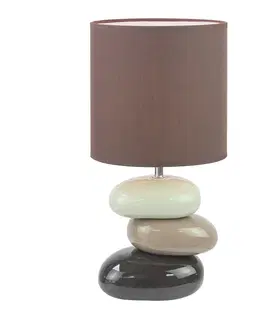 Stolné lampy KONDELA Qenny Typ 5 stolná lampa hnedá / biela / kávová