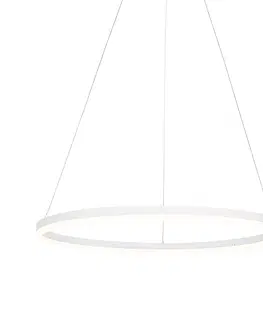 Zavesne lampy Dizajnové závesné svietidlo biele 80 cm vrátane LED 3-stupňovo stmievateľné - Anello