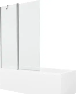 Sprchové dvere MEXEN/S - Cubik obdĺžniková vaňa 160 x 70 cm s panelom + vaňová zástena 120 cm, transparent, chróm 550316070X9412110100