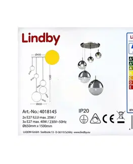 Svietidlá Lindby Lindby - Luster na lanku RAVENA 3xE27/40W/230V + 2xE27/25W/230V 