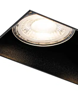 Zapustene svietidla Moderné zápustné bodové svietidlo čierne GU10 bez orezania 2-svetlo - Oneon