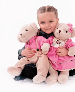 Plyšové hračky Plyšový medvedík, smotanová/ružová, 45cm, MADEN GIRL TYP1