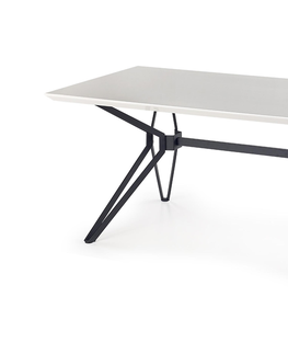 Jedálenské stoly HALMAR Pascal 160 jedálenský stôl biely lesk / čierna