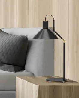 Stolové lampy Aluminor Aluminor Zinga stolová lampa čierna mosadzný prvok
