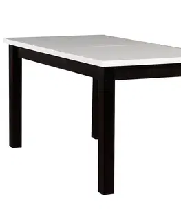 Jedálenské stoly Rozkladací stôl ST28 140/180x80cm biely/cierny