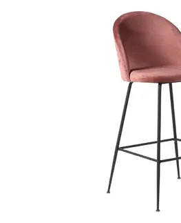 Barové stoličky Norddan Dizajnová barová stolička Kristopher, ružová / čierna