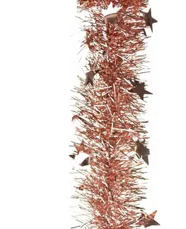 Vianočné dekorácie Vianočná reťaz s hviezdami ružová, 2,7 m