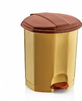 Odpadkové koše Kinekus Kôš na odpad nášľapný 11 l, plastový, PEDALLI, krémovo - hnedý