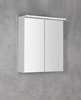 Kúpeľňový nábytok AQUALINE - KAWA STRIP Galérka s LED osvetlením 60x70x22cm, biela WGL60S