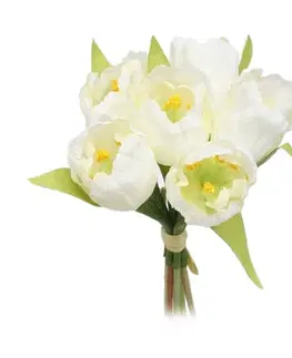 Kvety Umelá kvetina zväzok Tulipán, biela