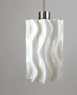 Závesné svietidlá Tagwerk Závesná lampa Amöbe, 3D tlač, biela