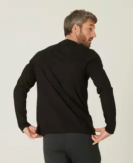 mikiny Pánske tričko na fitnes s dlhým rukávom 100 čierne