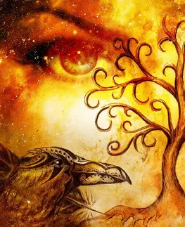 Obrazy Feng Shui Obraz strom života s havranmi