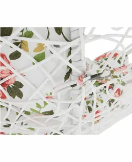 Hojdacie siete Závesné kreslo s vankúšmi, biela/vzor kvety, NOELA NEW