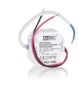 Napájacie zdroje s konštantným prúdom AcTEC AcTEC Mini LED budič CC 700mA, 12W, IP65