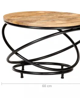Konferenčné stolíky Konferenčný stolík hnedá / čierna Dekorhome Recyklované drevo