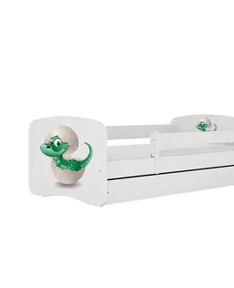 Jednolôžkové postele Detská Posteľ. Babydreams+Sz+M Biely 80x180 Dino