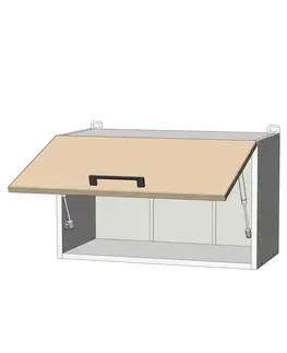 Kuchynské skrinky horná výklopná skrinka š.60, v.36, Modena W6036, grafit / biely mat