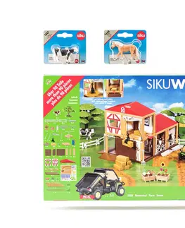 Hračky - dopravné stroje a traktory SIKU - World - farma, 2 kone a 2 kravy
