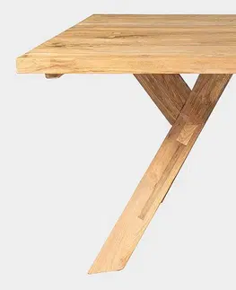Stolčeky DEOKORK Záhradný teakový masívny stôl SPIDER RECYCLE (rôzne dĺžky) 220x100 cm