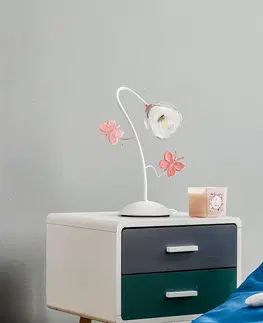 Stolové lampy ONLI Stolná lampa Butterfly s dekoráciou v ružovej