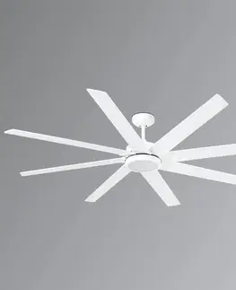 Stropné ventilátory so svetlom FARO BARCELONA Stropný LED ventilátor Century 8-lopatkový biely